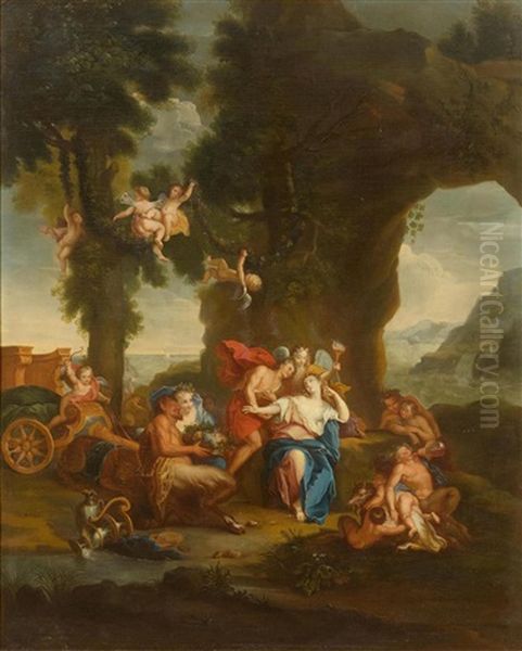 Bacchus And Ariadne Oil Painting by Lorenzo Pasinelli