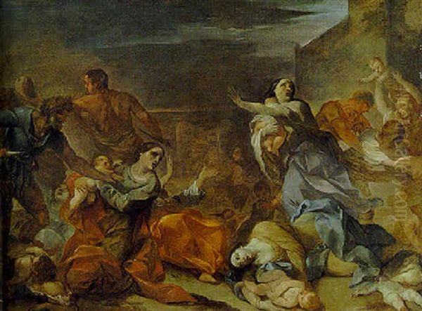 The Massacre Of The Innocents Oil Painting by Lorenzo Pasinelli