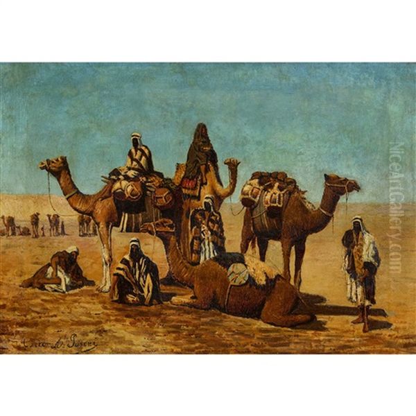 Sosta Nel Deserto Oil Painting by Alberto Pasini