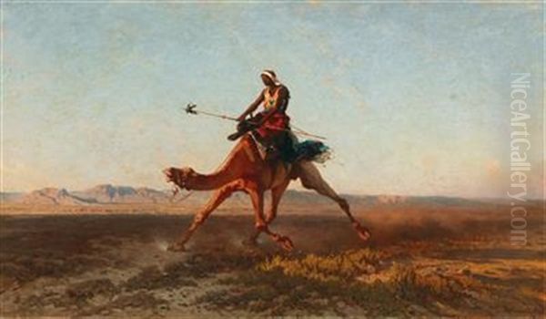 A Messenger In The Desert Oil Painting by Alberto Pasini