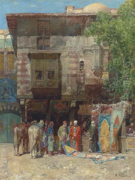 The Carpet Seller Oil Painting by Alberto Pasini