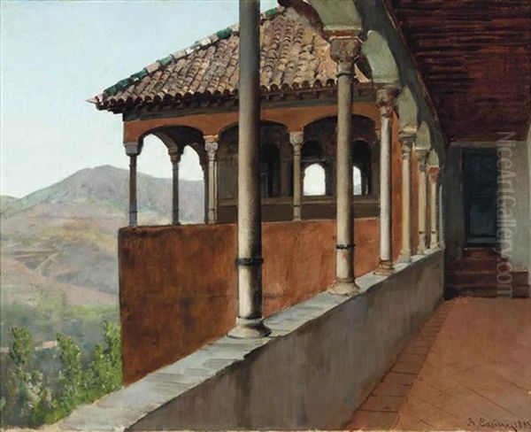 Chiostro Di Giovanna La Pazza Oil Painting by Alberto Pasini