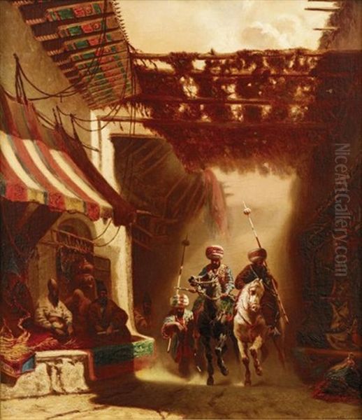 Cavaliers Dans Les Souks Oil Painting by Alberto Pasini