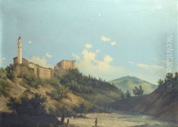 Castello Di Compiano Oil Painting by Alberto Pasini