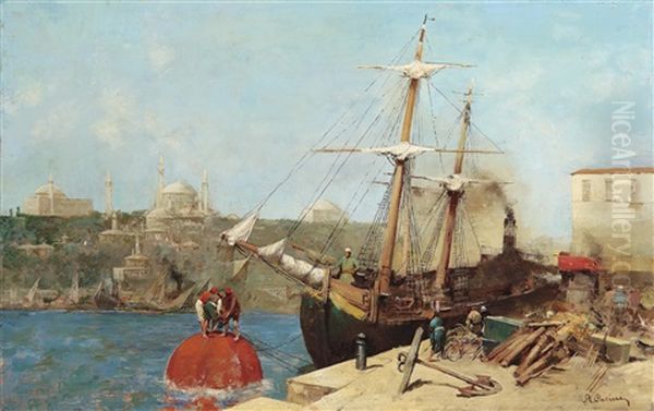 Am Goldenen Horn Oil Painting by Alberto Pasini