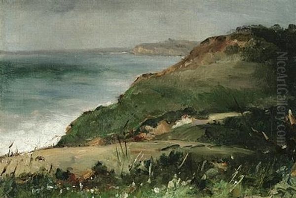 Cliff And Ocean View Oil Painting by Alberto Pasini