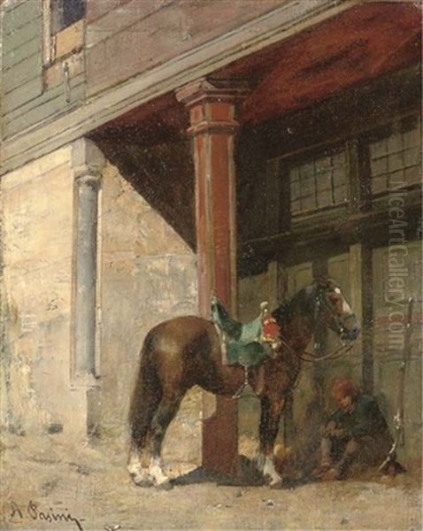 Resting Guard Oil Painting by Alberto Pasini