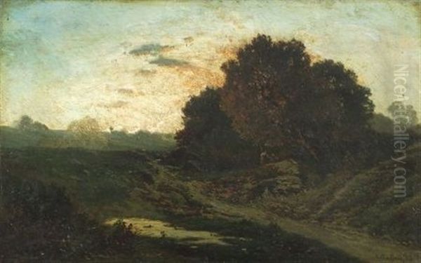 Landscape Road Oil Painting by Alberto Pasini