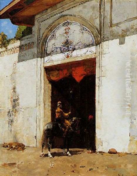 La Staffeta Oil Painting by Alberto Pasini