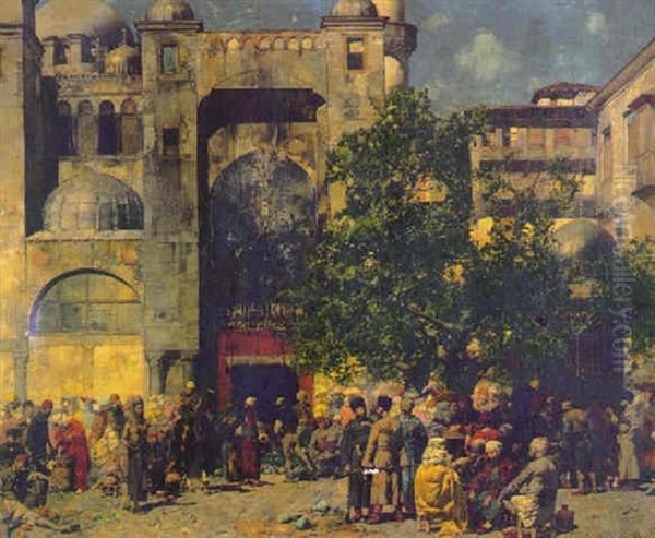 Orintal Market Oil Painting by Alberto Pasini