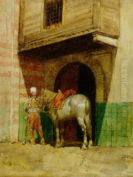 At The Doorway Oil Painting by Alberto Pasini