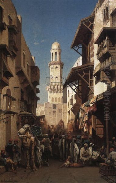 The Mosque Of Moristan, Cairo Oil Painting by Alberto Pasini