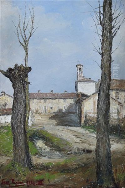 Molinasso Frazione Di Pavia Lungo La Strada Di Torre D'isola Oil Painting by Lazzaro Pasini