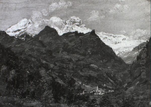 Sudtiroler Bergtal Oil Painting by Lazzaro Pasini