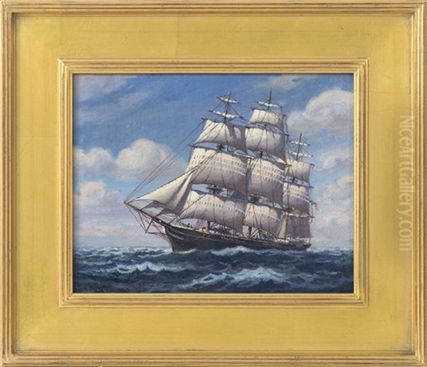 An American Ship At Sea by William Frederick Paskell