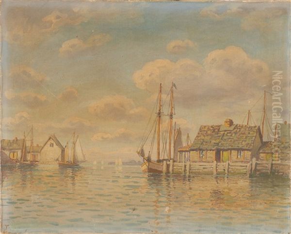 Nantucket Harbor Oil Painting by William Frederick Paskell