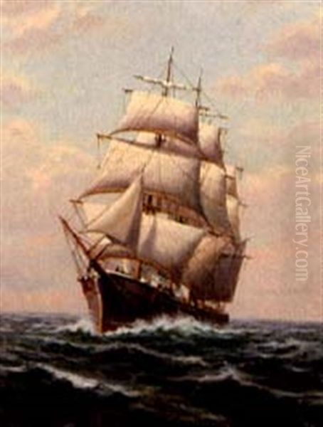 Boat At Sea Oil Painting by William Frederick Paskell