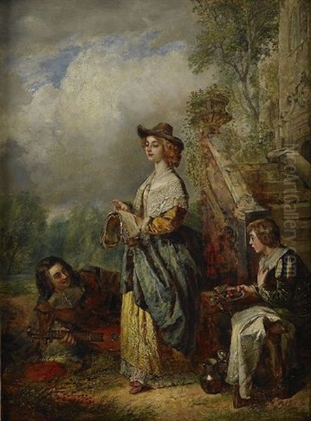 Musiklektionen Oil Painting by Daniel Pasmore the Younger