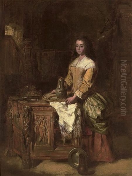 The Serving Maid Oil Painting by Daniel Pasmore the Younger