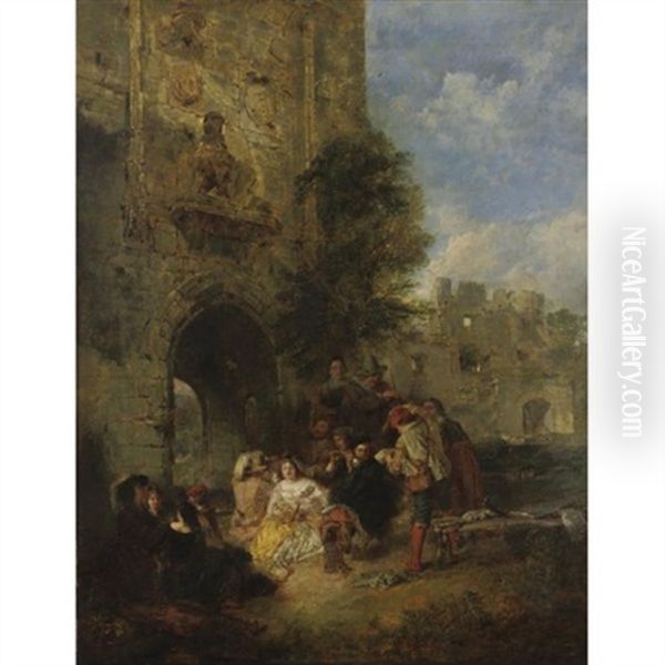 A Musical Party Oil Painting by Daniel Pasmore the Younger