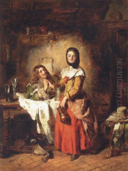 A Cavalier In Love Oil Painting by Daniel Pasmore the Younger