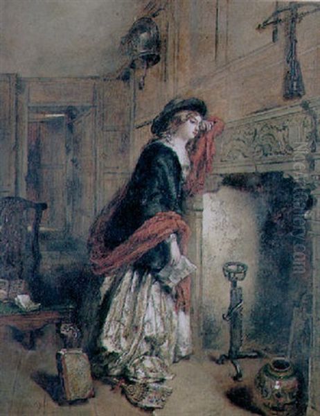 The Love Letter Oil Painting by Daniel Pasmore the Younger