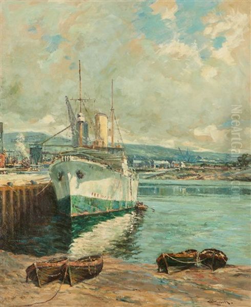 The Cable Ship Oil Painting by Robert D. Pasquoll