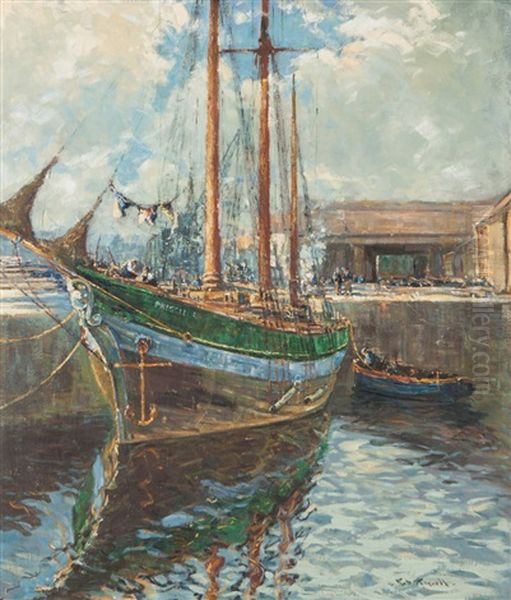 A Stranger In Port - The Priscilla Oil Painting by Robert D. Pasquoll