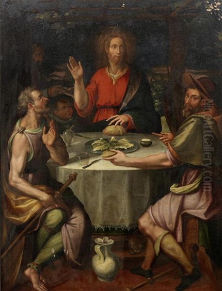 The Supper At Emmaus Oil Painting by Bartolomeo Passarotti