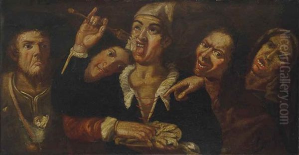 Le Repas Des Grotesques Oil Painting by Bartolomeo Passarotti