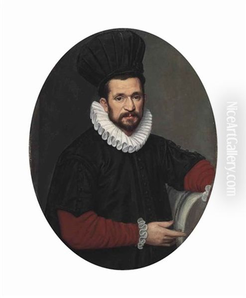 Portrait Of A Vintner, Half-length, In A Ruff And Black Hat Oil Painting by Bartolomeo Passarotti