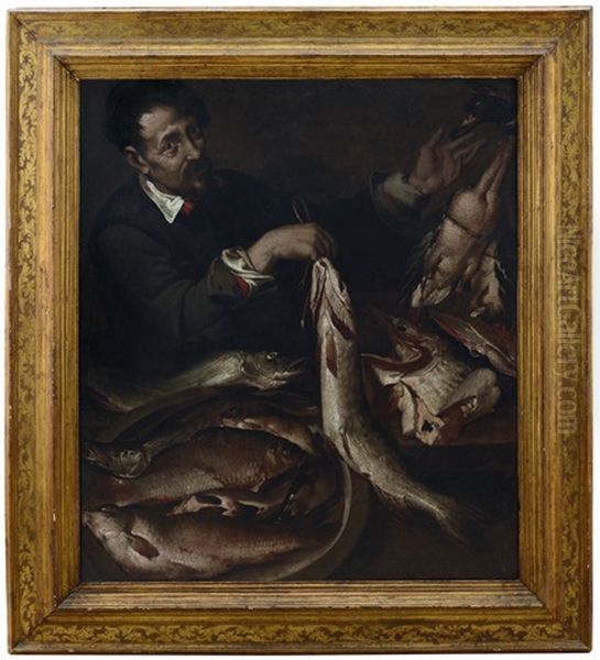 Venditore Di Pesce Oil Painting by Bartolomeo Passarotti