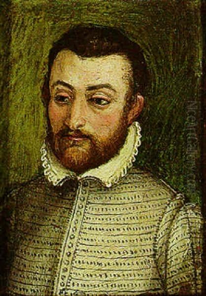 Portrait Of A Man Wearing A Grey Doublet Oil Painting by Bartolomeo Passarotti