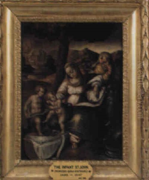 The Holy Family With The Infant St. John The Baptist Oil Painting by Bartolomeo Passarotti