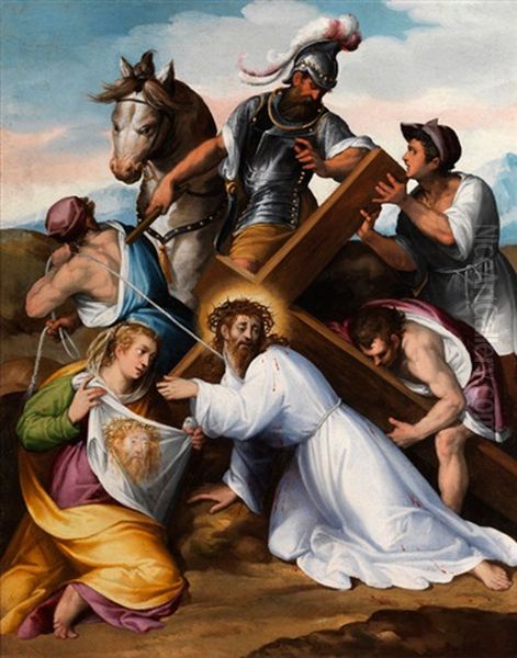 Kreuztragung Christi Mit Der Heiligen Veronika Oil Painting by Tiburzio Passarotti