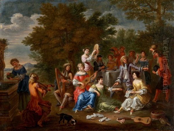 Gesellschaft Beim Musizieren Im Freien Oil Painting by Giovanni Battista Passeri