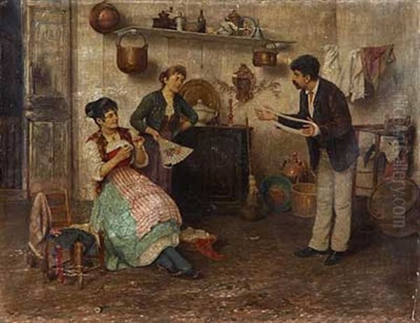 Geschickte Anbandelung Oil Painting by Luigi Pastega