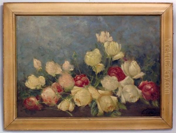 Still Life Of Roses Oil Painting by Leonid Osipovich Pasternak