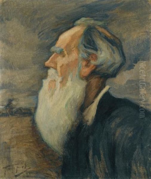 Portrait Of Leo Tolstoy Oil Painting by Leonid Osipovich Pasternak