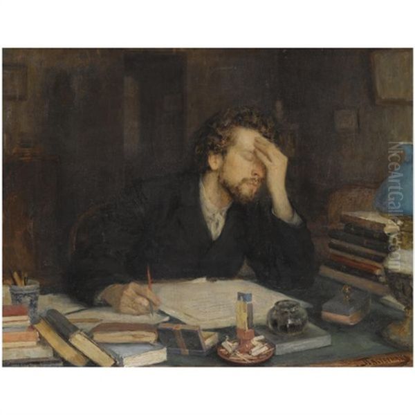 The Pains Of Composition Oil Painting by Leonid Osipovich Pasternak