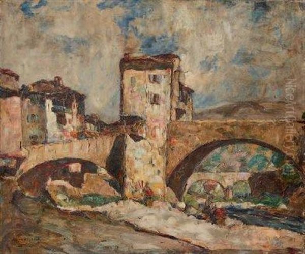 Le Pont De Sospel Oil Painting by Louis Pastour