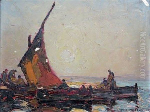 Apres La Peche, Le Soir Oil Painting by Louis Pastour