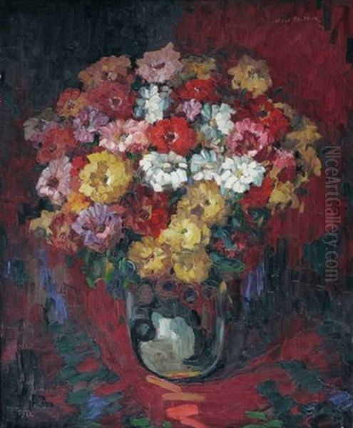 Grand Bouquet De Fleurs Oil Painting by Louis Pastour