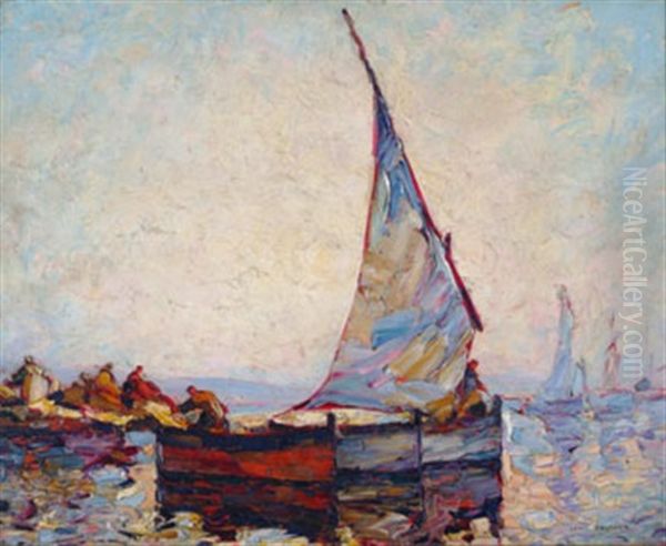 Depart Pour La Peche Oil Painting by Louis Pastour