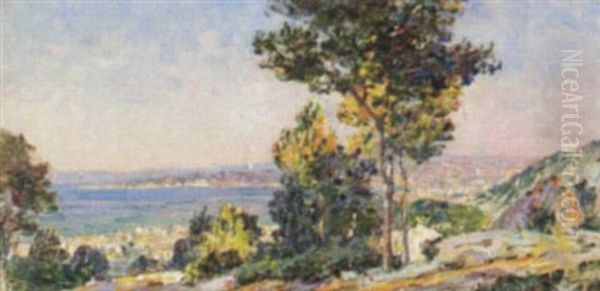 Reflets Au Couchant Sur Marseille Vu De La Colline Oil Painting by Louis Pastour