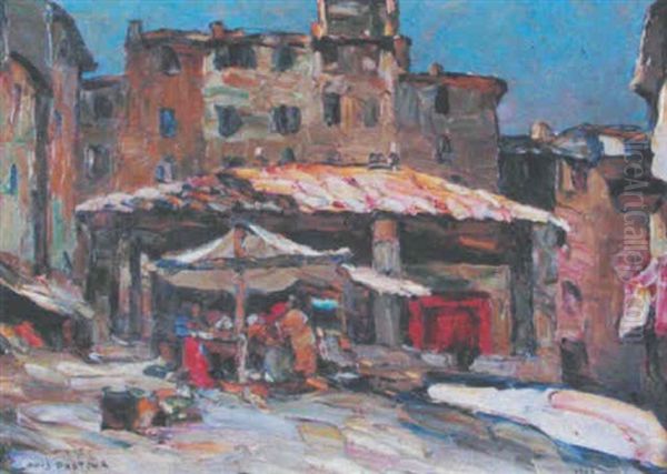 Marche Aux Poissons A Aix En Provence Oil Painting by Louis Pastour