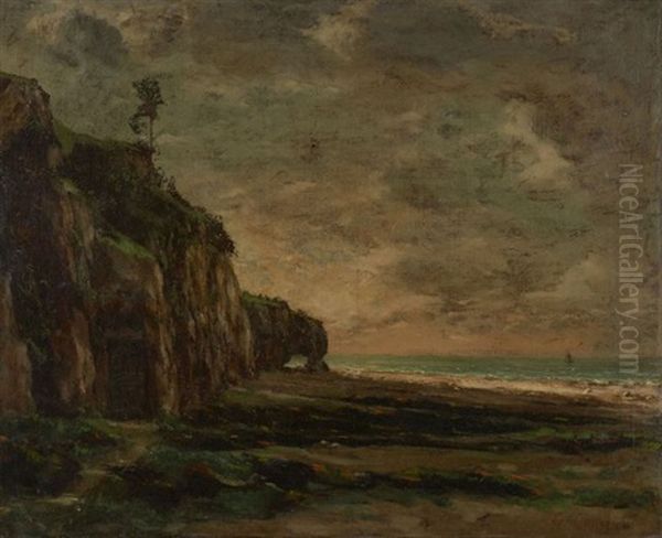 Voilier Au Large D'une Cote Rocheuse Oil Painting by Cherubino Pata