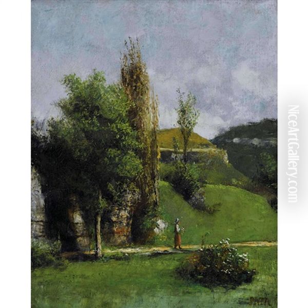 Sudliche Landschaft Mit Junger Frau Oil Painting by Cherubino Pata