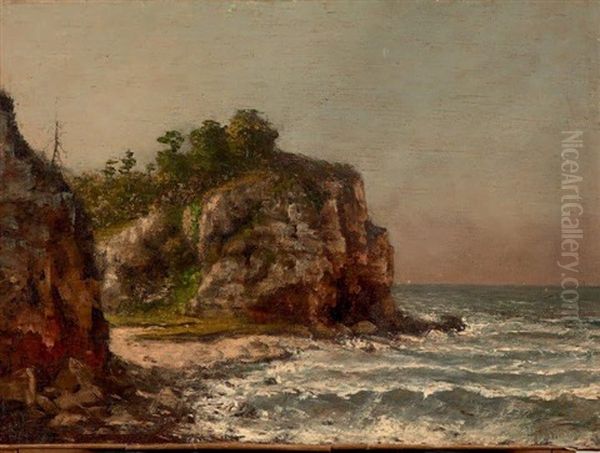 Falaises En Bord De Mer Oil Painting by Cherubino Pata