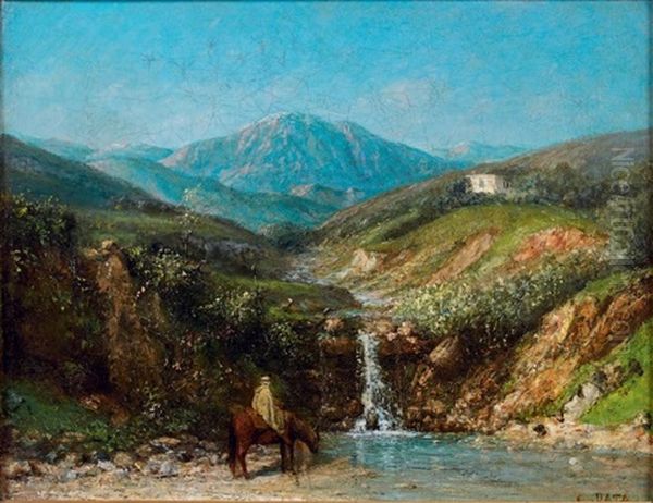 Cavalier Dans Un Paysage (algerie) Oil Painting by Cherubino Pata